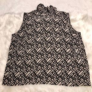 Jones New York Halter Top Silk Sz 20W Black Ivory